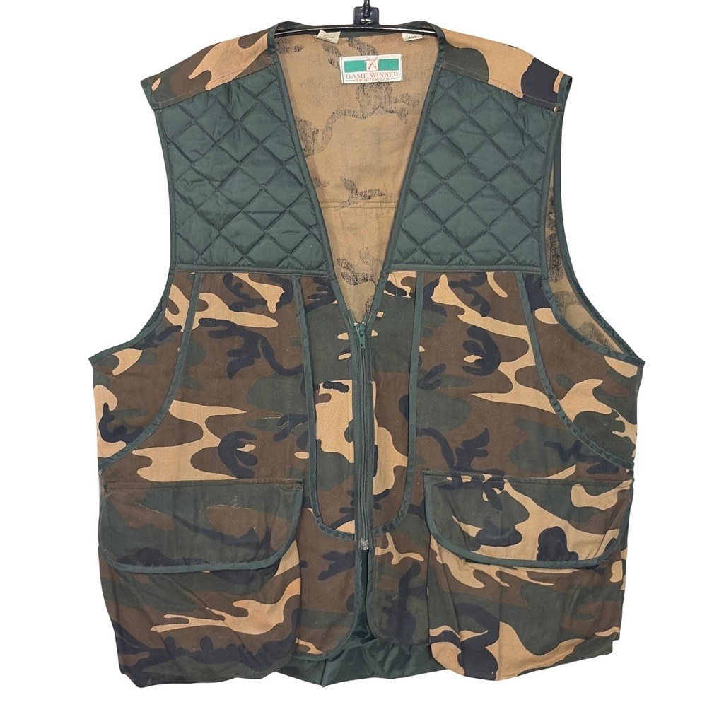 Game Winner Sportswear Camo Hunting Vest Mens XL Quilted Shoulder Game Bag 583